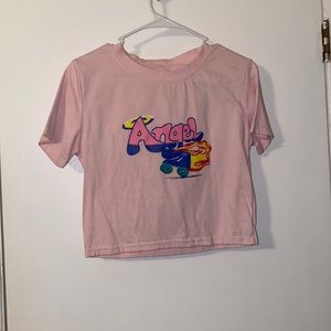 Angel graphic crop top